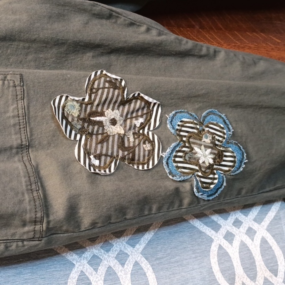 Upcycled Plus! Olive Green Ymi Patchwork Joggers … - image 2